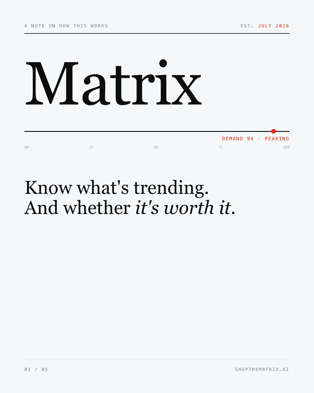 A note on how this works. We built Matrix to answer two…