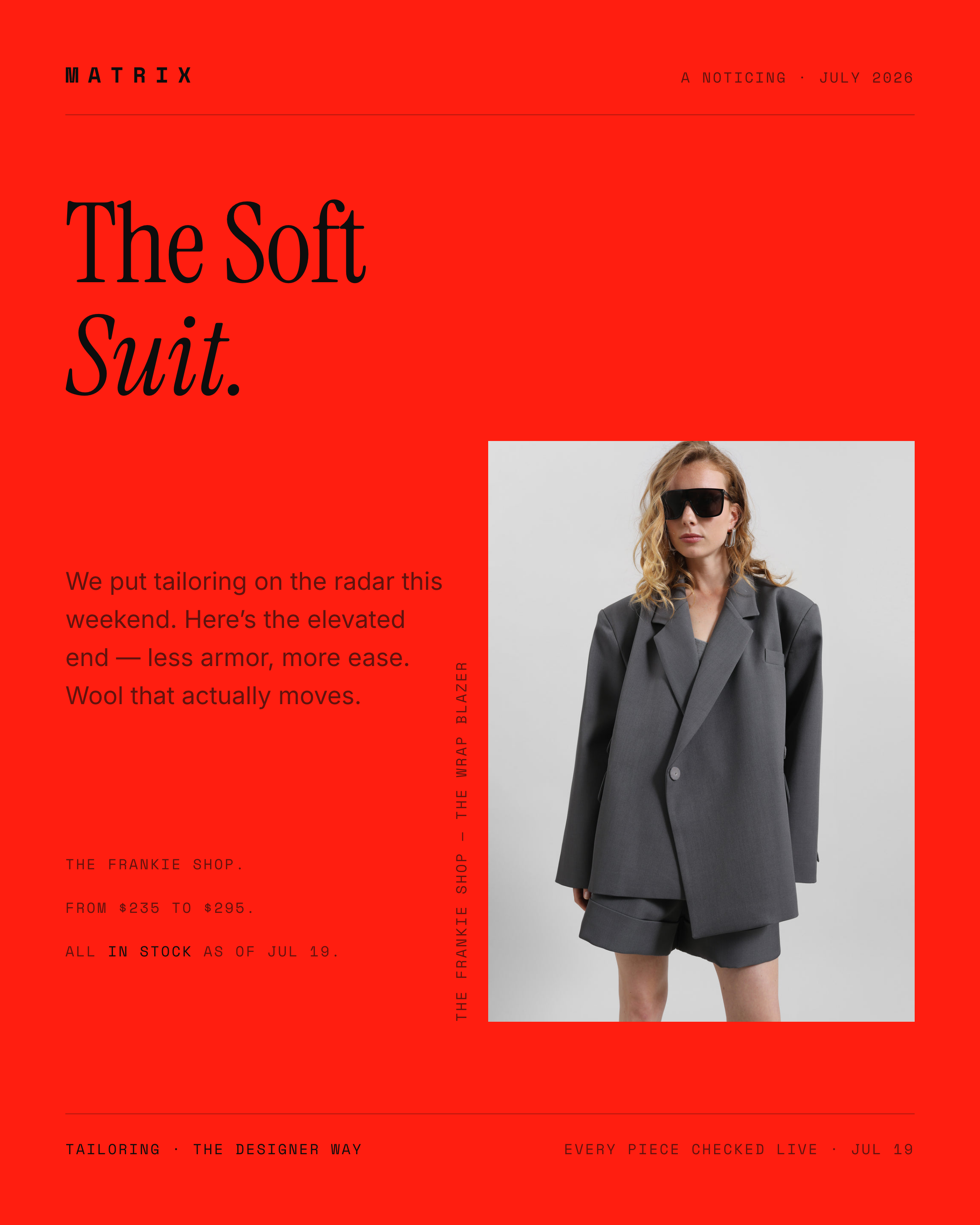 Tailoring, the designer way. We put tailoring on the radar…