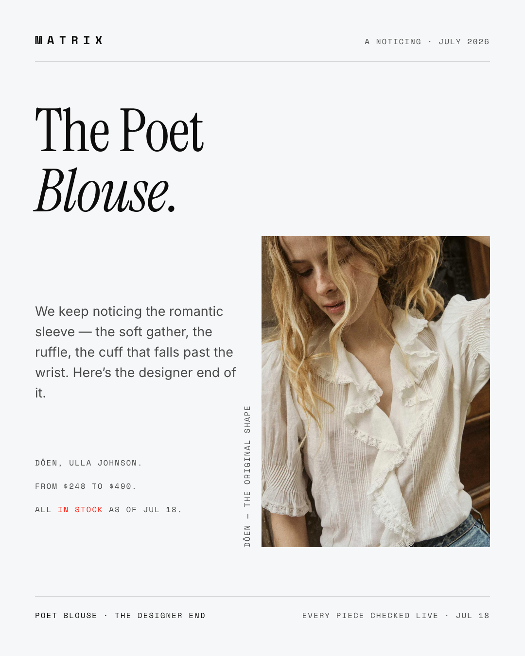 The poet blouse, the designer way. We keep noticing the…