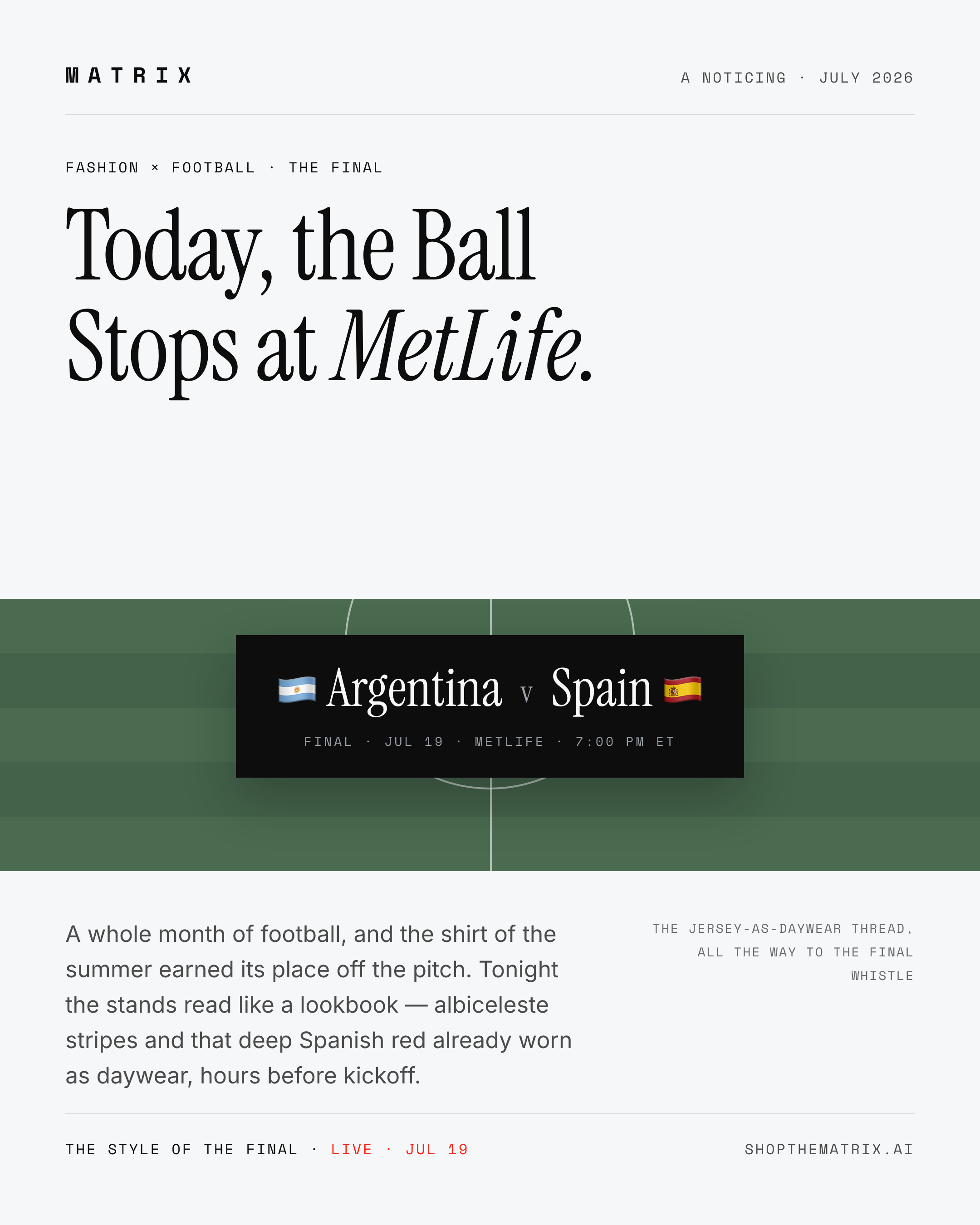 The ball stops at MetLife tonight. Argentina 🇦🇷 vs Spain…